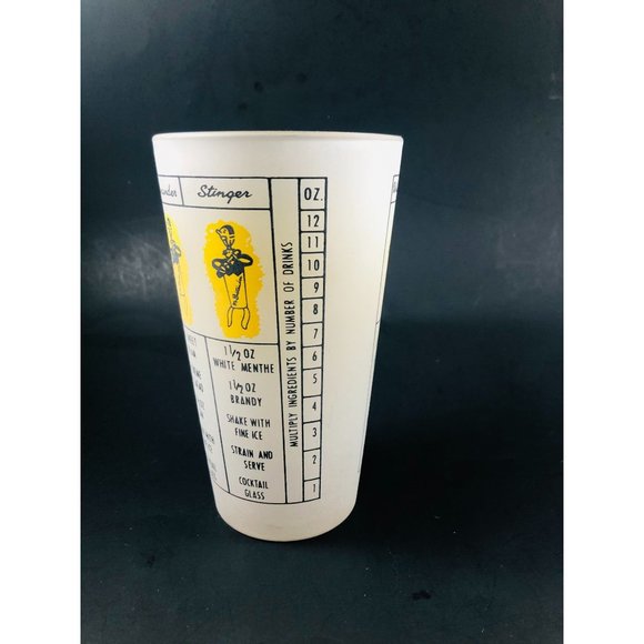 Vtg Federal Cocktail Mixer Shaker Glass Drink Recipes MCM Retro Bar 6” - Picture 3 of 6